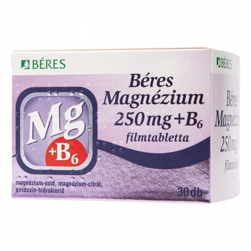 Béres Magnézium 250 mg + B6 filmtabletta, 30 db