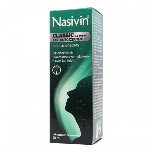 Nasivin Classic 0,5 mg/ml tartósítószermentes oldatos orrspray, 10 ml