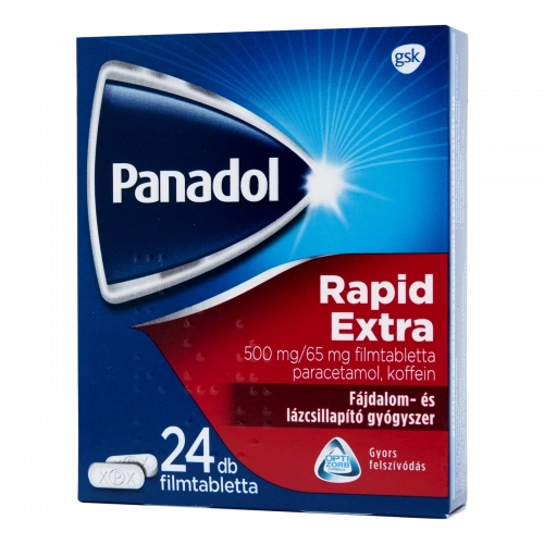 Panadol Rapid Extra 500 mg/65 mg filmtabletta, 24 db