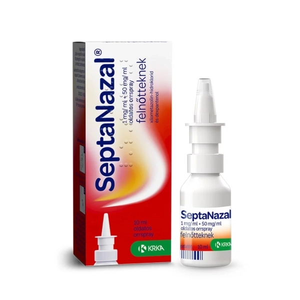 Septanazal 1 mg/ml + 50 mg/ml oldatos orrspray felnőtteknek, 10 ml