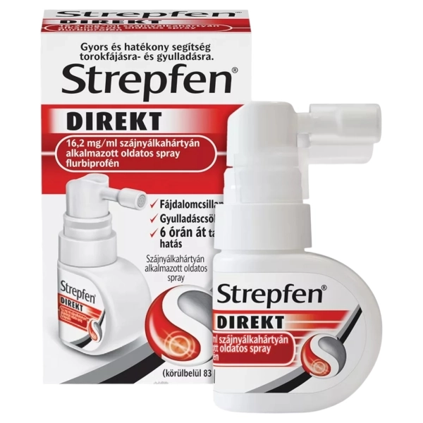 Strepfen DIREKT 16,2 mg/ml szájnyálkahártyán alkalmazott oldatos spray, 15 ml