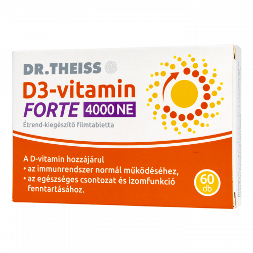 Dr. Theiss D3-vitamin FORTE 4000 NE étrend-kiegészítő filmtabletta, 60 db