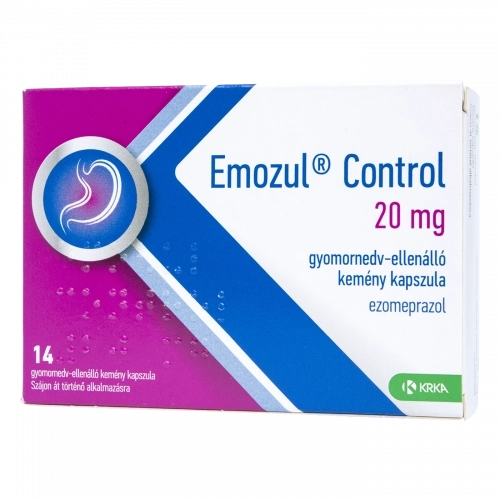 Emozul Control 20 mg gyomornedv-ellenálló kemény kapszula, 14 db