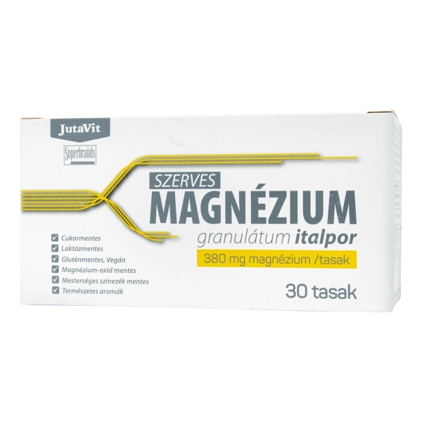 JutaVit Szerves Magnézium granulátum italpor 380 mg magnézium/tasak, 30 db tasak