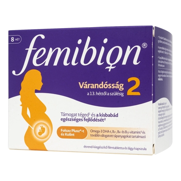 Femibion 2 Várandósság étrend-kiegészítő 8 heti adag, 56 db kapszula + 56 db tabletta