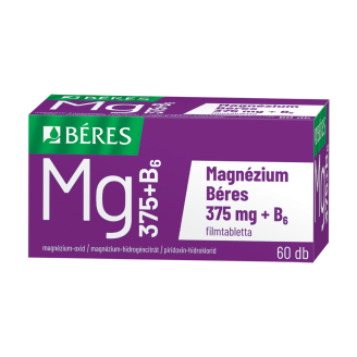 Magnézium Béres 375 mg + B6 filmtabletta, 60 db
