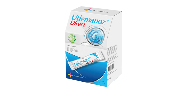 Utiemanoz Direct® d-mannózt és rozellakivonatot tartalmazó étrend-kiegészítő por tasakban, 10 db tasak
