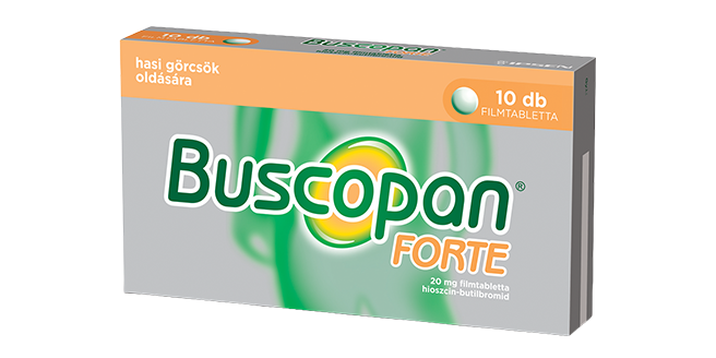 Buscopan Forte 20 mg filmtabletta, 10 db