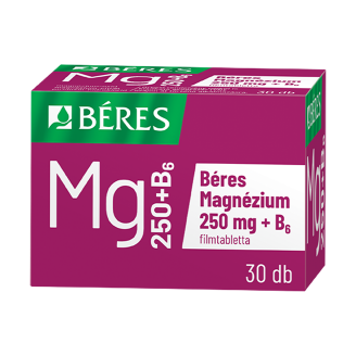 Béres Magnézium 250 mg + B6 filmtabletta, 30 db