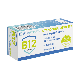 CYANOCOBALAMIN-B12 vitamin  étrend-kiegészítő tabletta, 50 db
