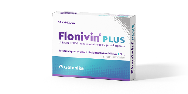 Flonivin® PLUS cinket és élőflórát tartalmazó étrend-kiegészítő lágyzselatin kapszula, 10 db