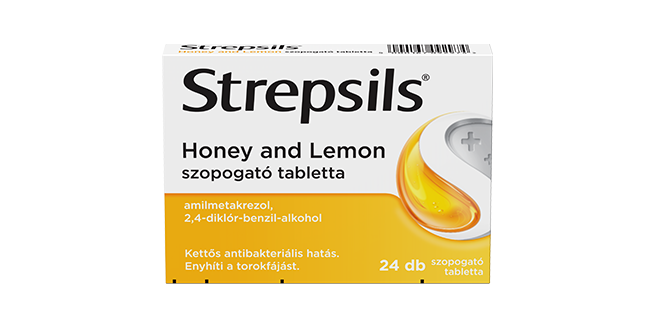 Strepsils Honey and Lemon szopogató tabletta, 24 db