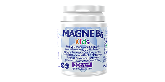 Magne B6 Kids magnéziumot és B6-vitamint tartalmazó étrend-kiegészítő rágótabletta, 30 db