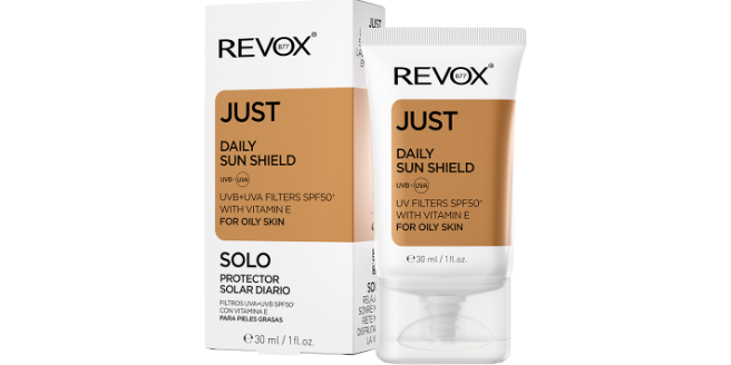 REVOX JUST DAILY SUN SHIELD UVB+UVA FILTERS + HA SPF 50+ FÉNYVÉDŐ, 30 ml