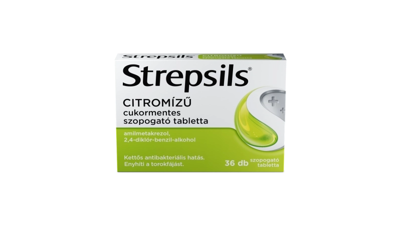 Strepsils citromízű cukormentes szopogató tabletta, 36 db