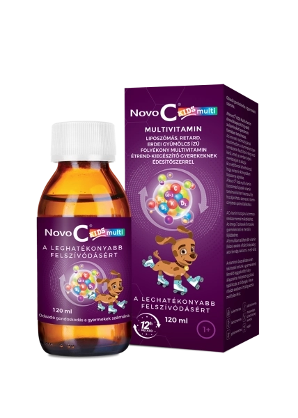 Novo C® KIDS multi liposzómás retard étrend-kiegészítő folyadék gyermekeknek 1 éves kortól, 120 ml