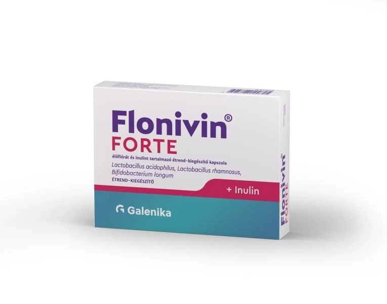 Flonivin® FORTE élőflórát és inulint tartalmazó étrendkiegészítő kapszula, 10 db