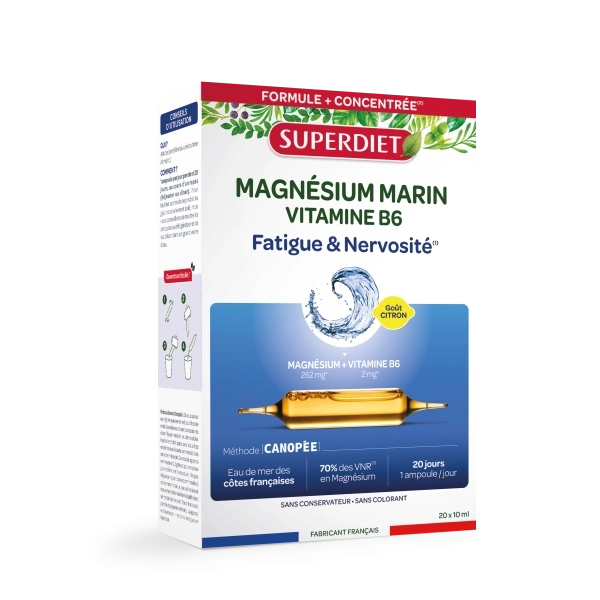 Superdiet tengeri magnézium B6-vitaminnal, 20x10 ml ampulla