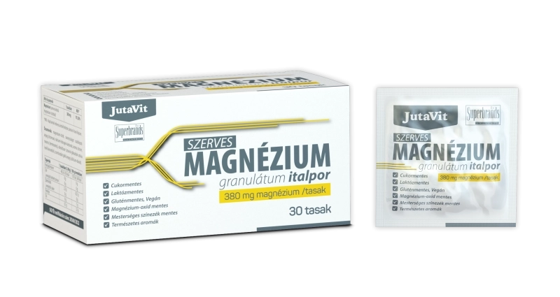 JutaVit Szerves Magnézium granulátum italpor 380 mg magnézium/tasak, 30 db tasak